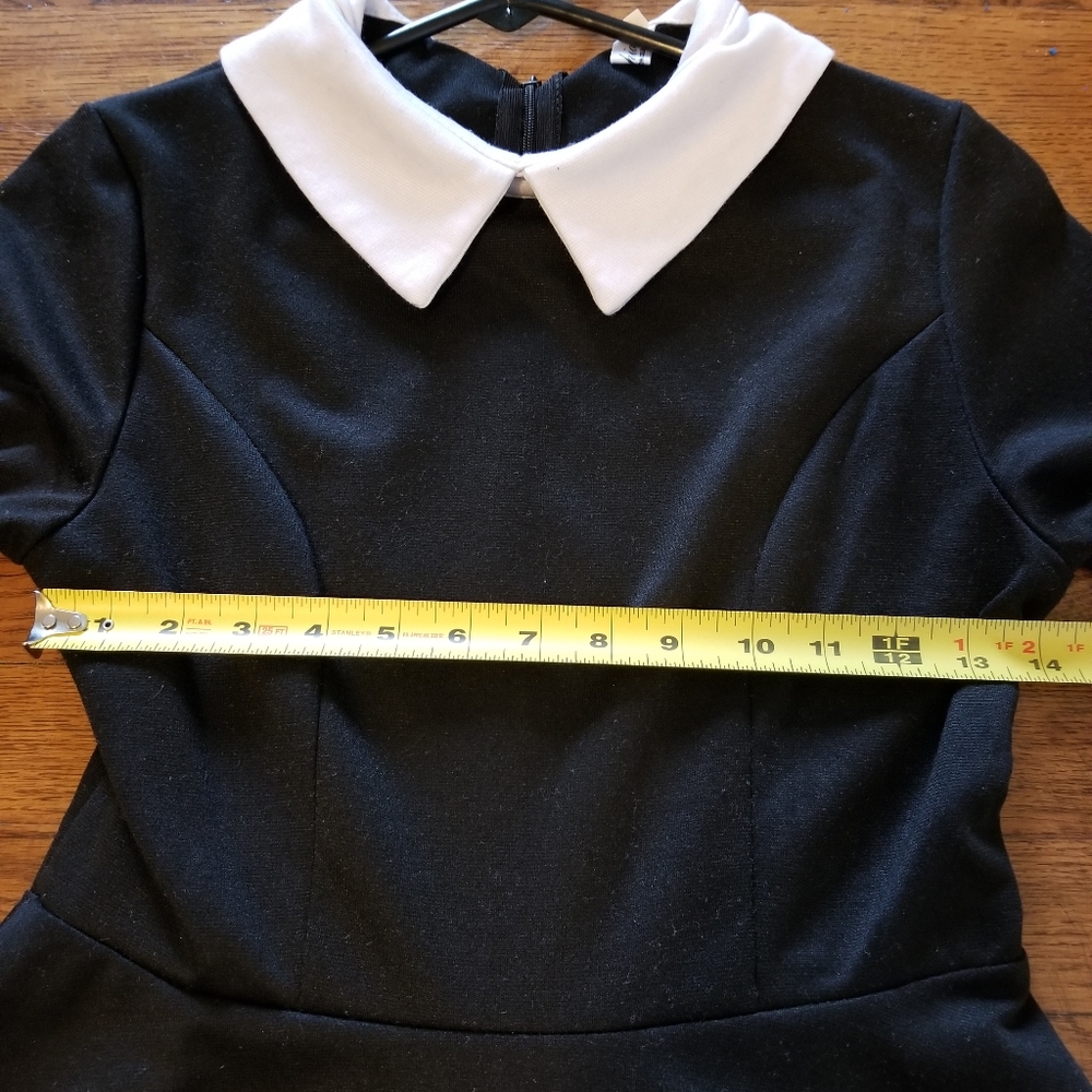 Black Dress W/ White Collar - Picture 4 of 6